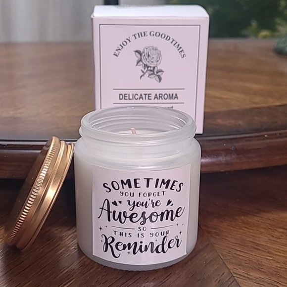 New in box! You're Awesome white jar candle natural soy wax Blackberry Basil - Picture 2 of 4